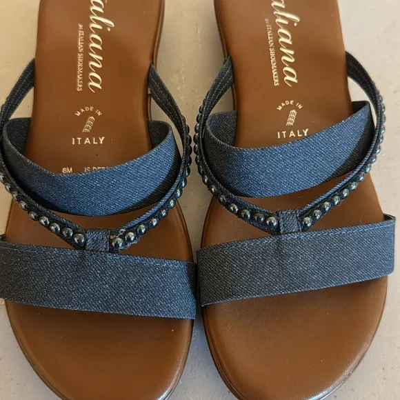 Italiana shoes Navy blue sandals size 8m - Picture 7 of 8